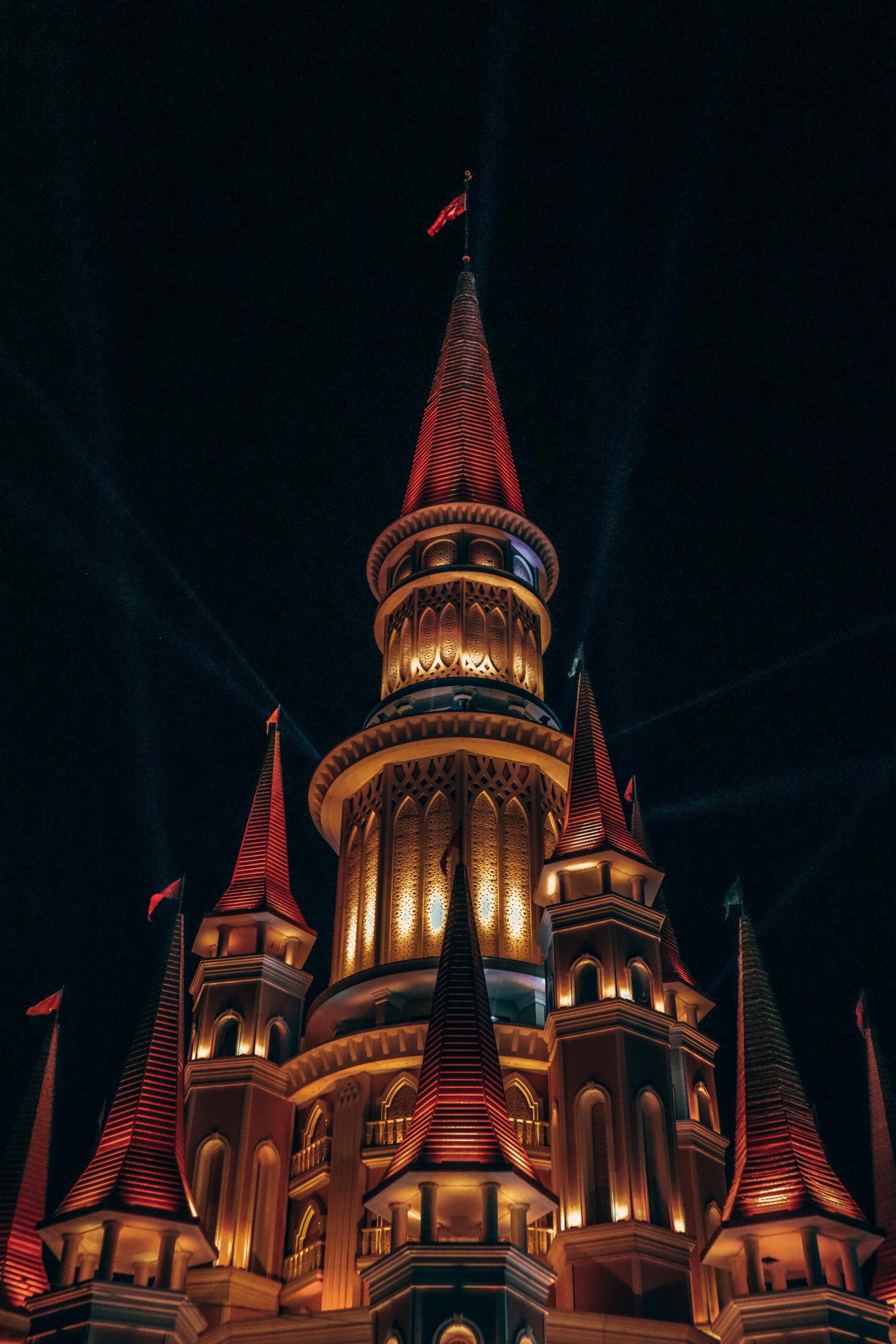 The Land of Legends night show castle near Antalya