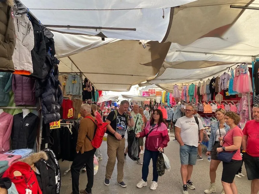 Manavgat market and bazaar shopping area near Side Turkey